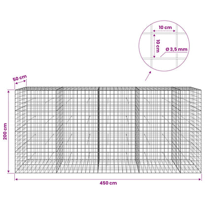 Gabion with 3.5 mm Wire and 10x10 cm Mesh 450x50x200 cm