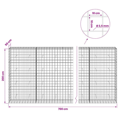 Gabion with 3.5 mm Wire and 10x10 cm Mesh 700x50x200 cm