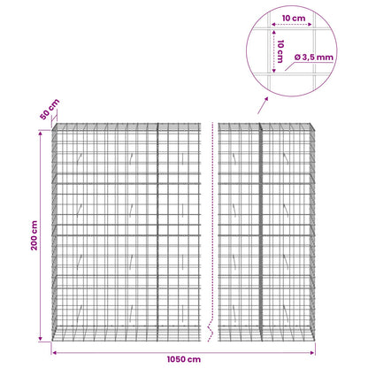 Gabion with 3.5 mm Wire and 10x10 cm Mesh 1050x50x200 cm
