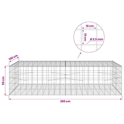 Gabion with 3.5 mm Wire and 10x10 cm Mesh 200x100x50 cm