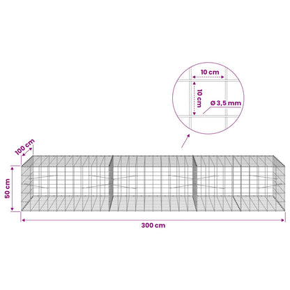 Gabion with 3.5 mm Wire and 10x10 cm Mesh 300x100x50 cm