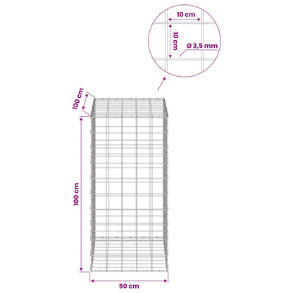 Gabion with 3.5 mm Wire and 10x10 cm Mesh 50x100x100 cm