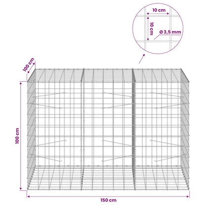 Gabion with 3.5 mm Wire and 10x10 cm Mesh 150x100x100 cm