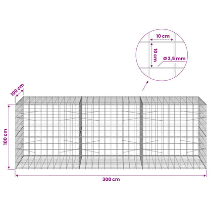 Gabion with 3.5 mm Wire and 10x10 cm Mesh 300x100x100 cm