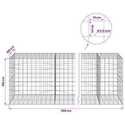 Gabion with 3.5 mm Wire and 10x10 cm Mesh 350x100x100 cm