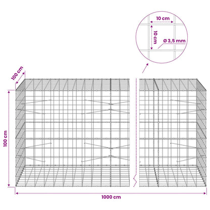 Gabion with 3.5 mm Wire and 10x10 cm Mesh 1000x100x100 cm