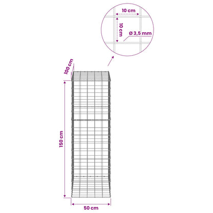 Gabion with 3.5 mm Wire and 10x10 cm Mesh 50x100x150 cm