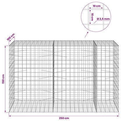 Gabion with 3.5 mm Wire and 10x10 cm Mesh 250x100x150 cm