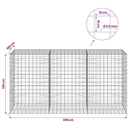 Gabion with 3.5 mm Wire and 10x10 cm Mesh 300x100x150 cm
