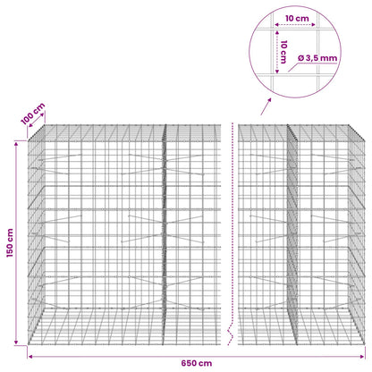 Gabion with 3.5 mm Wire and 10x10 cm Mesh 650x100x150 cm