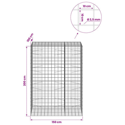 Gabion with 3.5 mm Wire and 10x10 cm Mesh 150x100x200 cm