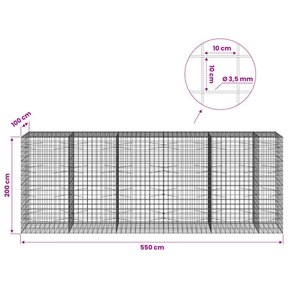 Gabion with 3.5 mm Wire and 10x10 cm Mesh 550x100x200 cm