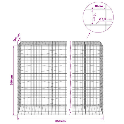 Gabion with 3.5 mm Wire and 10x10 cm Mesh 650x100x200 cm