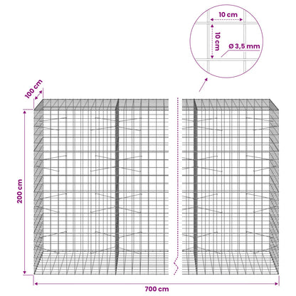 Gabion with 3.5 mm Wire and 10x10 cm Mesh 700x100x200 cm