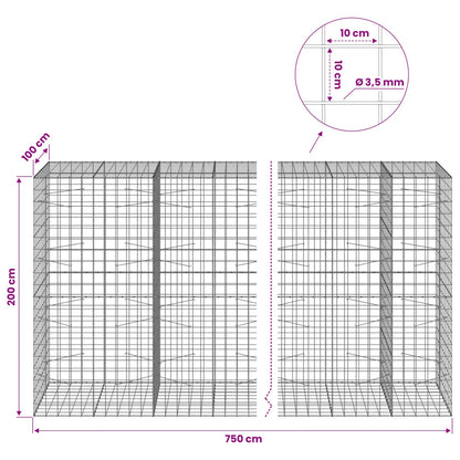 Gabion with 3.5 mm Wire and 10x10 cm Mesh 750x100x200 cm