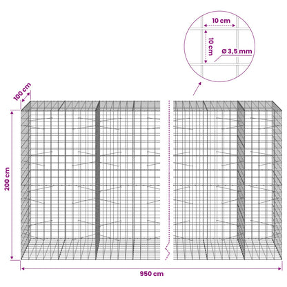 Gabion with 3.5 mm Wire and 10x10 cm Mesh 950x100x200 cm