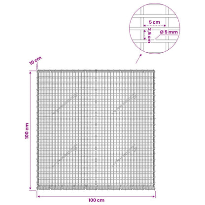 Gabion with 5 mm Wire and 5x2.5 cm Mesh 100x10x100 cm