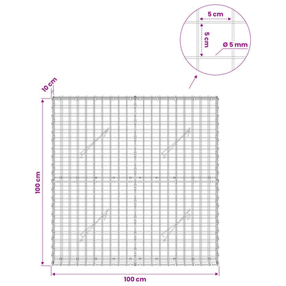Gabion with 5 mm Wire and 5x5 cm Mesh 100x10x100 cm