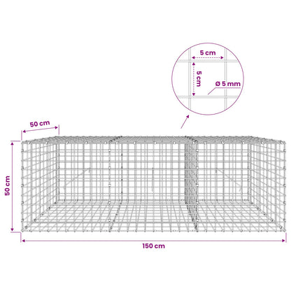 Gabion with 5 mm Wire and 5x5 cm Mesh 150x50x50 cm