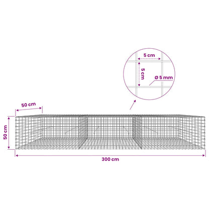 Gabion with 5 mm Wire and 5x5 cm Mesh 300x50x50 cm