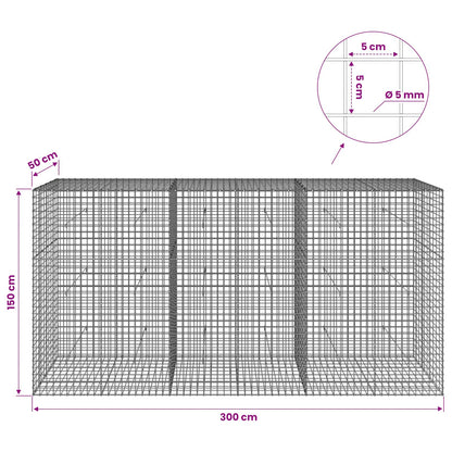 Gabion with 5 mm Wire and 5x5 cm Mesh 300x50x150 cm