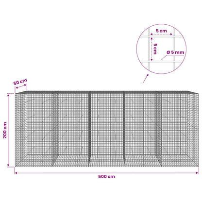 Gabion with 5 mm Wire and 5x5 cm Mesh 500x50x200 cm