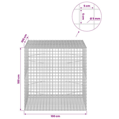 Gabion with 5 mm Wire and 5x5 cm Mesh 100x100x100 cm
