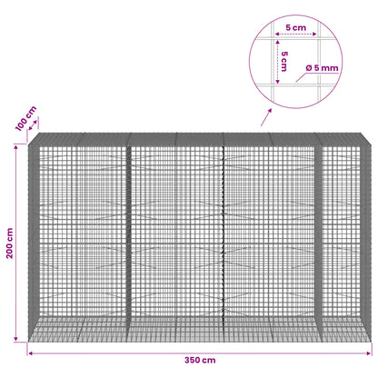 Gabion with 5 mm Wire and 5x5 cm Mesh 350x100x200 cm
