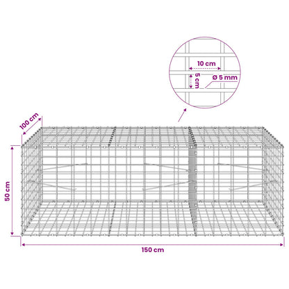 Gabion with 5 mm Wire and 5x10 cm Mesh 150x100x50 cm