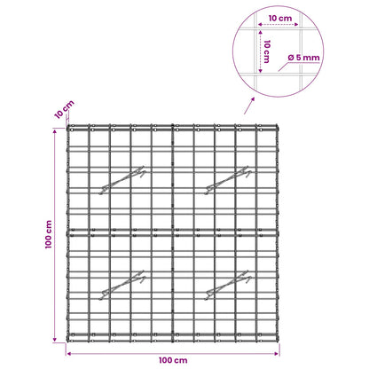 Gabion with 5 mm Wire and 10x10 cm Mesh 100x10x100 cm