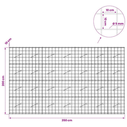 Gabion with 5 mm Wire and 10x10 cm Mesh 350x10x200 cm
