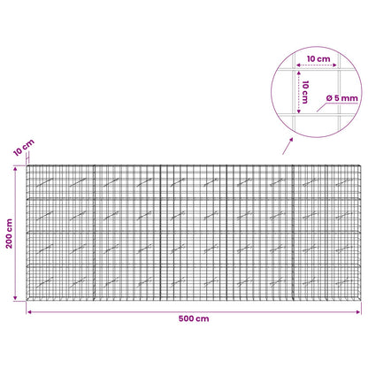 Gabion with 5 mm Wire and 10x10 cm Mesh 500x10x200 cm