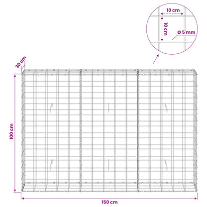 Gabion with 5 mm Wire and 10x10 cm Mesh 150x30x100 cm
