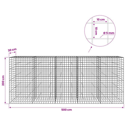 Gabion with 5 mm Wire and 10x10 cm Mesh 500x30x200 cm