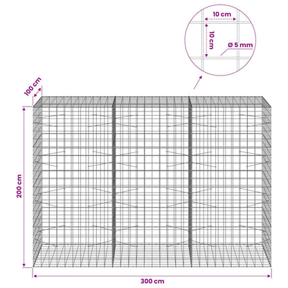 Gabion with 5 mm Wire and 10x10 cm Mesh 300x100x200 cm