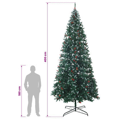 Artificial Christmas Tree 400 cm PVC and Steel Green and White