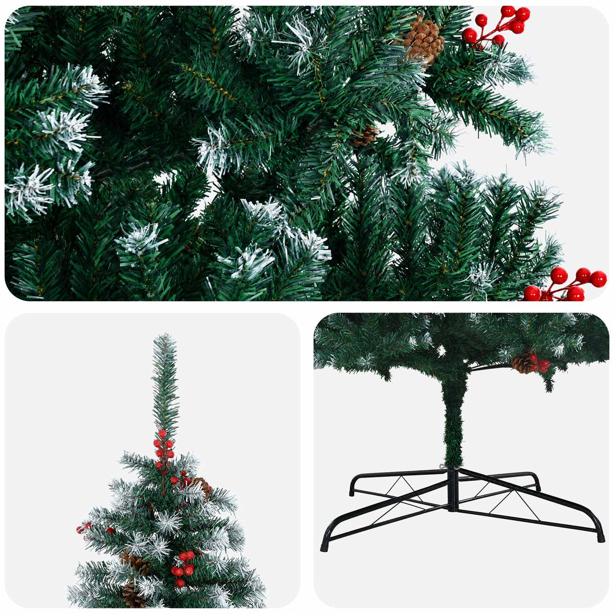 Artificial Christmas Tree 500 cm PVC and Steel Green and White