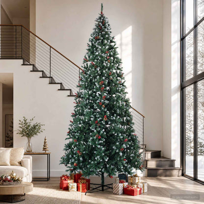 Artificial Christmas Tree 500 cm PVC and Steel Green and White