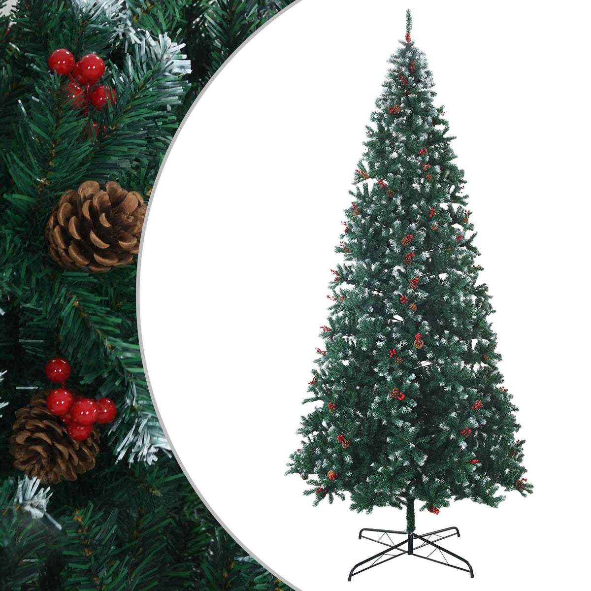Artificial Christmas Tree 500 cm PVC and Steel Green and White