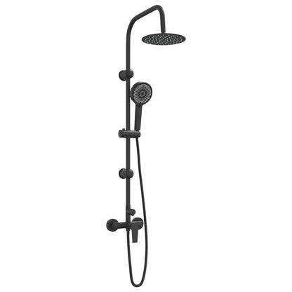 Shower System Black Stainless Steel 21 x 48 x 112 cm