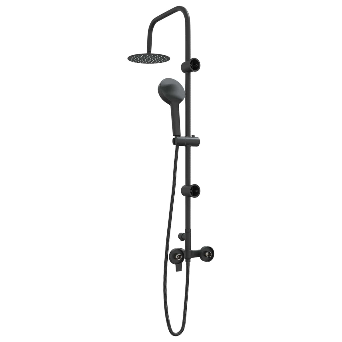 Shower System Black Stainless Steel 21 x 48 x 112 cm