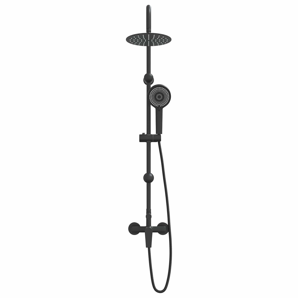 Shower System Black Stainless Steel 21 x 48 x 112 cm