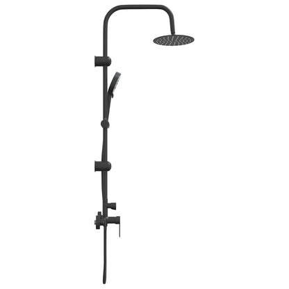 Shower System Black Stainless Steel 21 x 48 x 112 cm