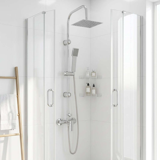 Shower System Chrome Stainless Steel 21 x 48 x 112 cm