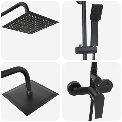 Shower System Black Stainless Steel 21 x 48 x 112 cm