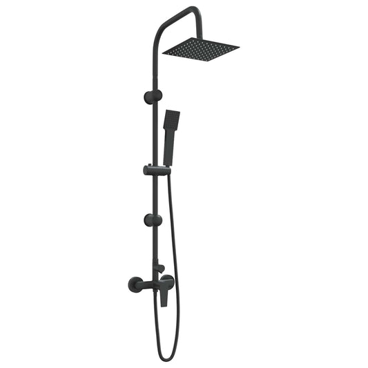 Shower System Black Stainless Steel 21 x 48 x 112 cm