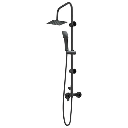 Shower System Black Stainless Steel 21 x 48 x 112 cm