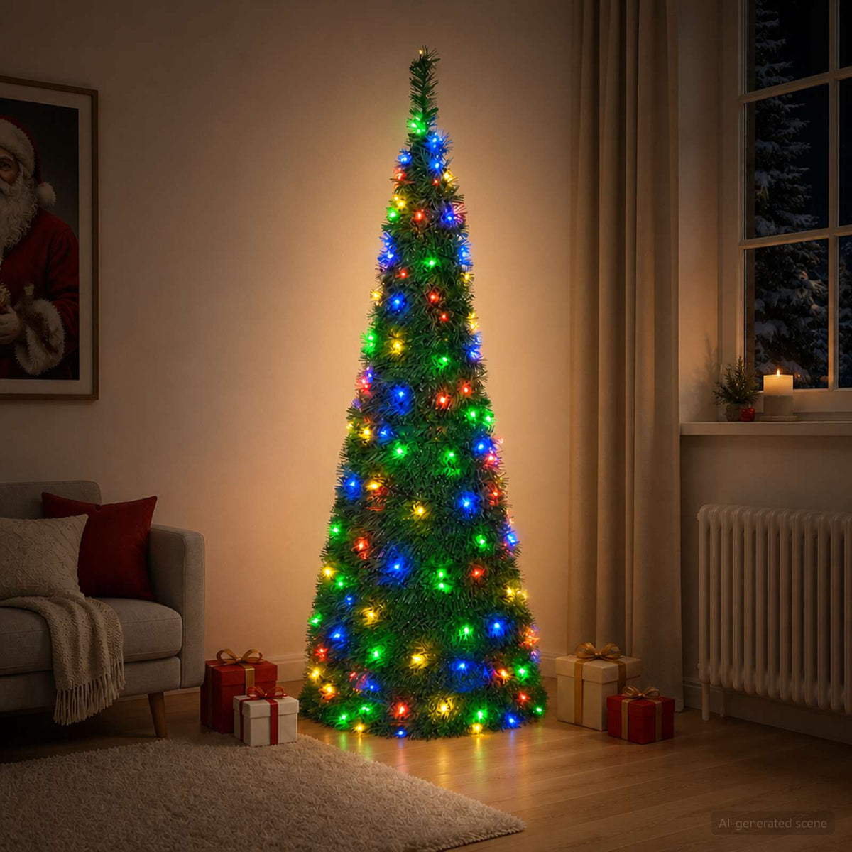 Pop Up LED Christmas Tree 180 cm 150 LEDs PVC Green