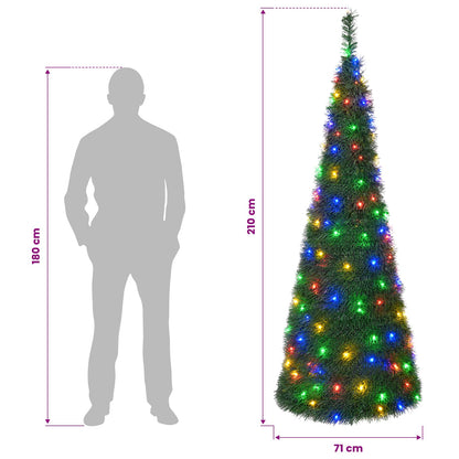 Pop Up LED Christmas Tree 210 cm 200 LEDs PVC Green