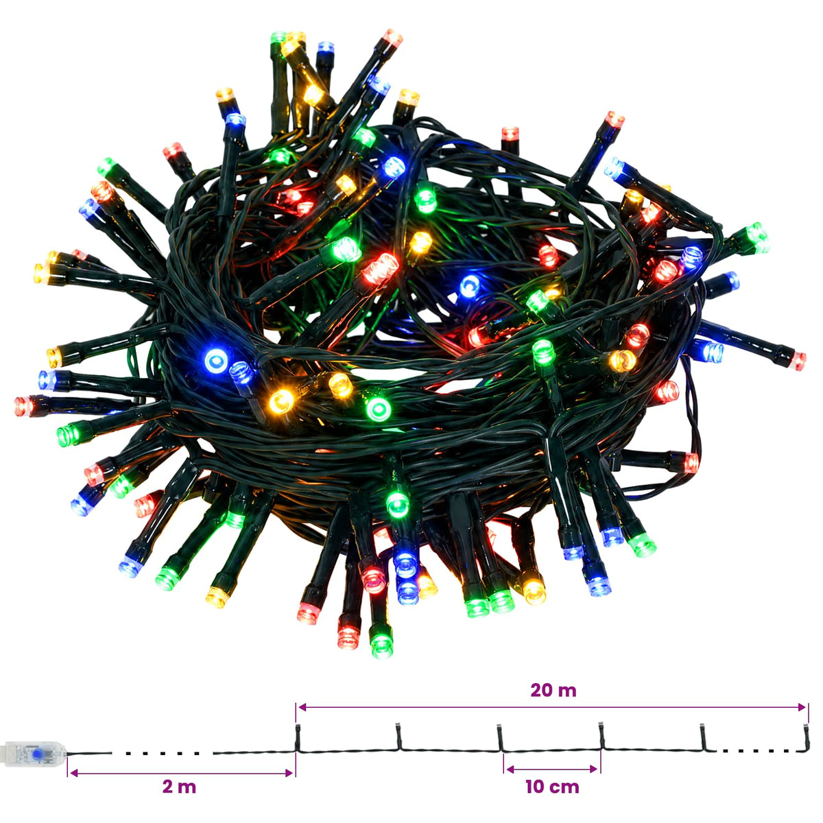 Pop Up LED Christmas Tree 210 cm 200 LEDs PVC Green